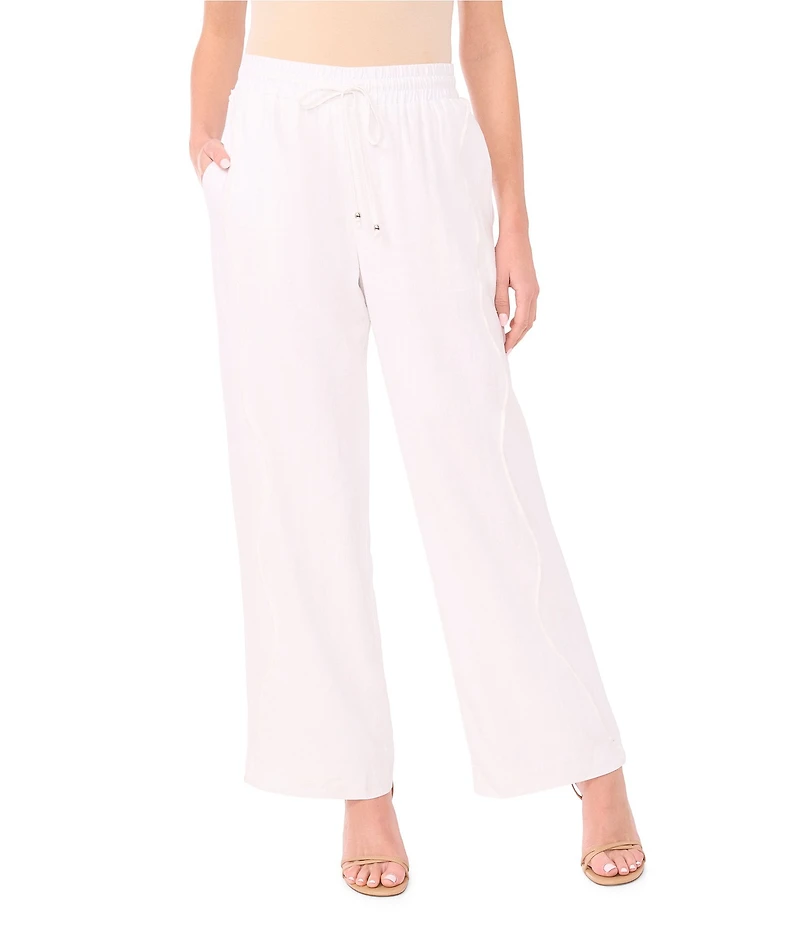CeCe Elastic Tie Waist Wide Leg Pants