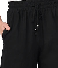CeCe Elastic Tie Waist Wide Leg Pants