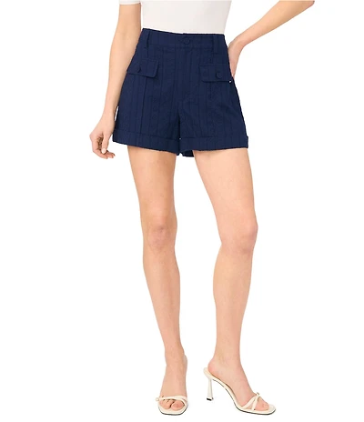CeCe Embroidered Floral High-Rise Short