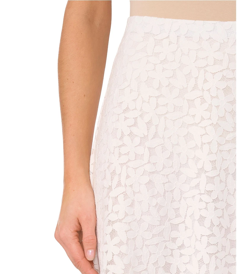 CeCe Floral Lace A-Line Midi Skirt