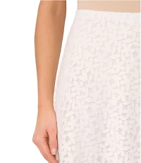 CeCe Floral Lace A-Line Midi Skirt