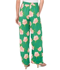CeCe Floral Print Tie Front Wide Leg Pants