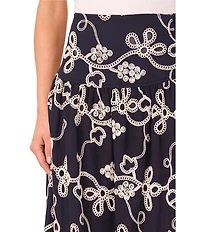 CeCe Flouncy Floral Embroidered Midi Skirt