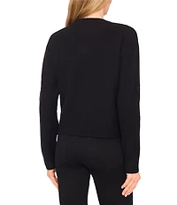 CeCe Knit Crew Neck Long Sleeve Lace Bow Sweater