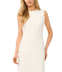 CeCe Knit Round Neck Sleeveless Fit And Flare Midi Dress