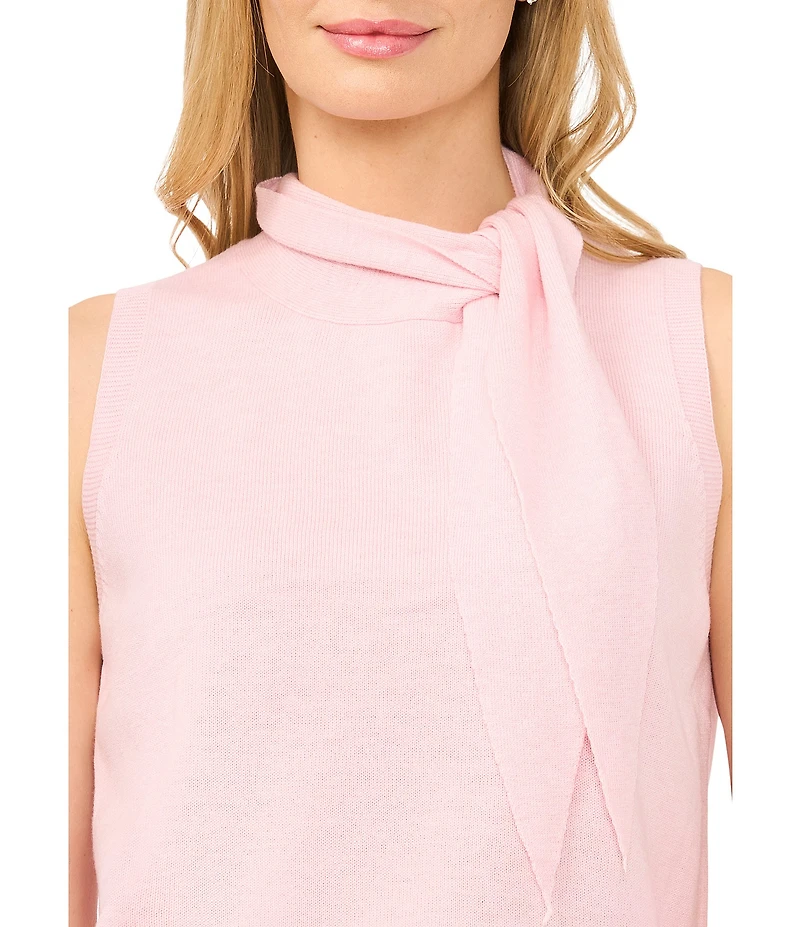 CeCe Knit Tie Neck Sleeveless Tank