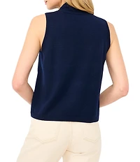 CeCe Knit Tie Neck Sleeveless Tank