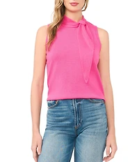 CeCe Knit Tie Neck Sleeveless Tank