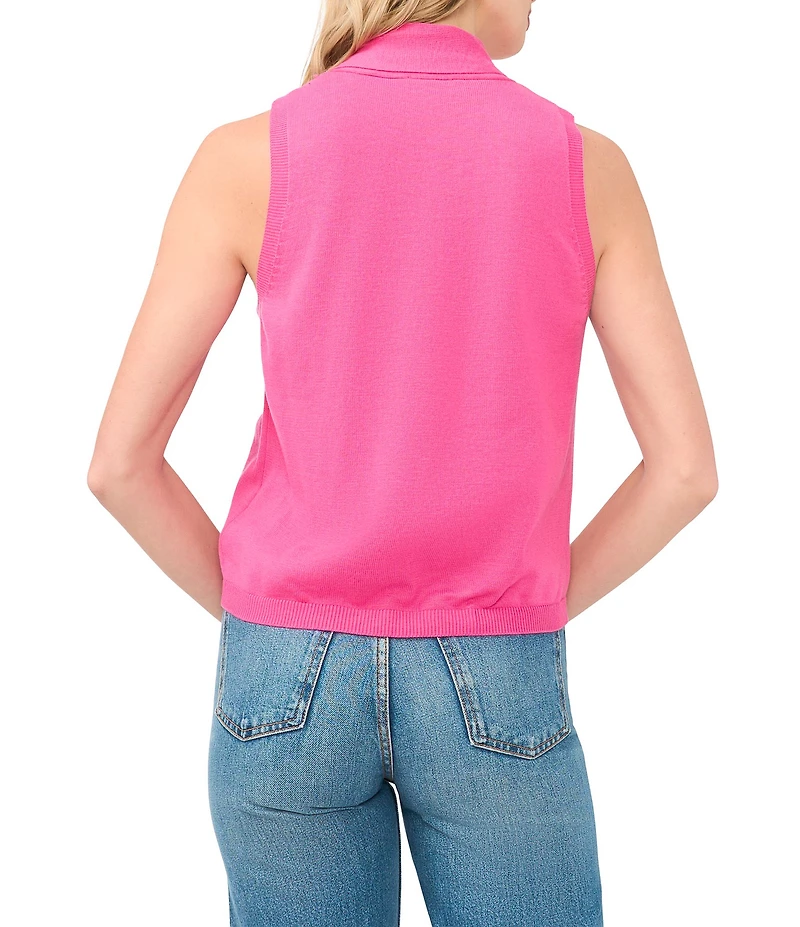 CeCe Knit Tie Neck Sleeveless Tank