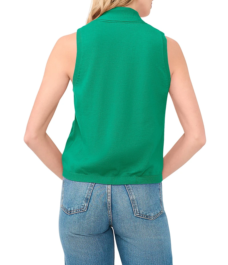 CeCe Knit Tie Neck Sleeveless Tank