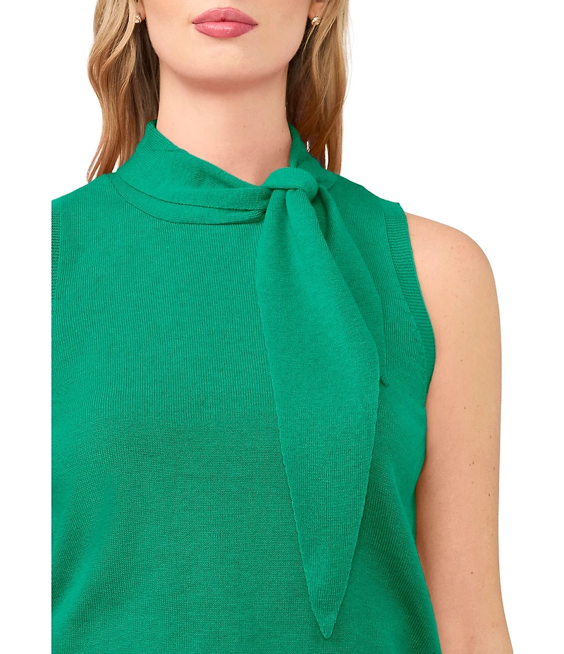 CeCe Knit Tie Neck Sleeveless Tank