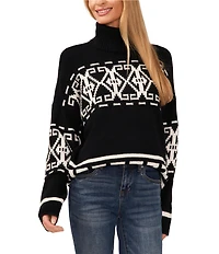 CeCe Knit Turtleneck Long Sleeve Sweater