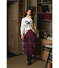 CeCe Long Sleeve Turtleneck Bow Sweater