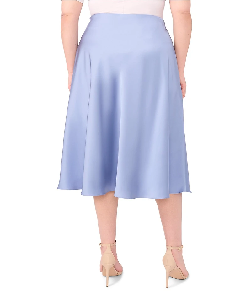 CeCe Plus Size High Rise Flounce Hem Midi A-Line Skirt
