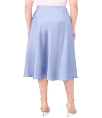 CeCe Plus Size High Rise Flounce Hem Midi A-Line Skirt