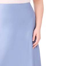 CeCe Plus Size High Rise Flounce Hem Midi A-Line Skirt