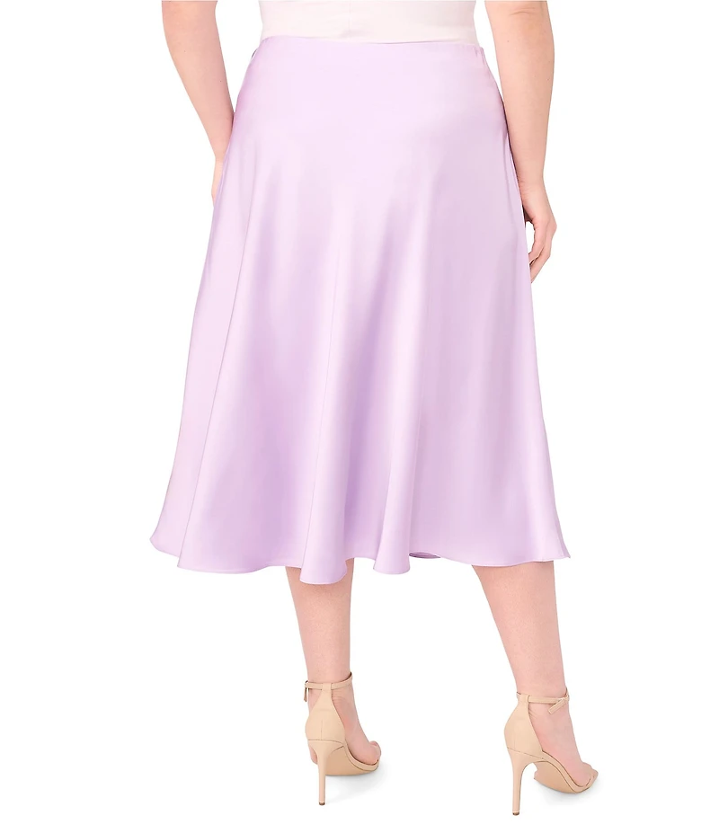 CeCe Plus Size High Rise Flounce Hem Midi A-Line Skirt