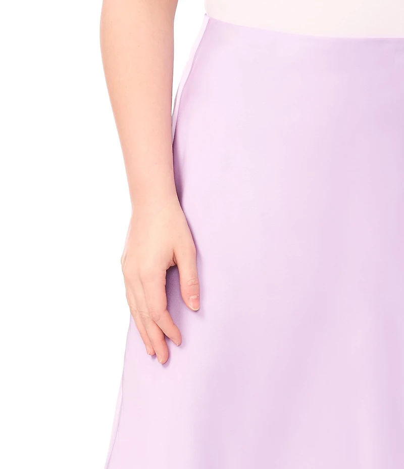 CeCe Plus Size High Rise Flounce Hem Midi A-Line Skirt