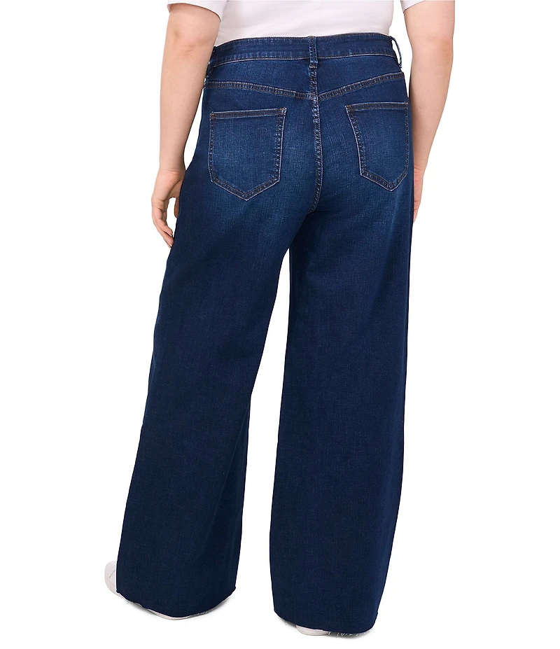 CeCe Plus Size High Rise Wide Leg Jeans