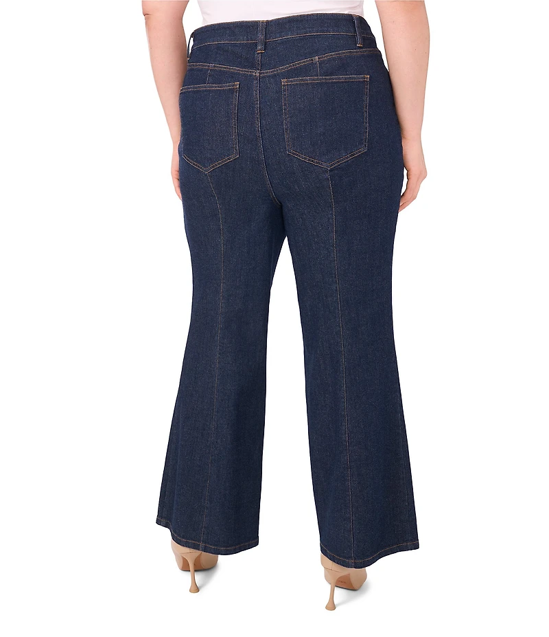 CeCe Plus Size High Waisted Front Seam Flare Leg Jeans