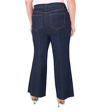CeCe Plus Size High Waisted Front Seam Flare Leg Jeans