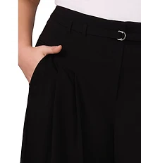 CeCe Plus Size High Waisted Wide Leg Belted Pants