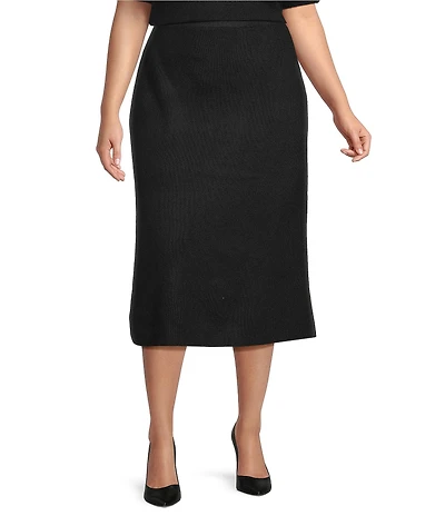 CeCe Plus Size Knit Midi Pencil Skirt
