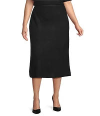 CeCe Plus Size Knit Midi Pencil Skirt