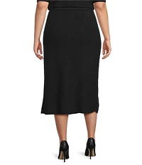 CeCe Plus Size Knit Midi Pencil Skirt