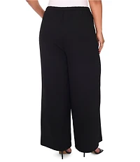 CeCe Plus Size Satin Wide Leg Drawstring Pants