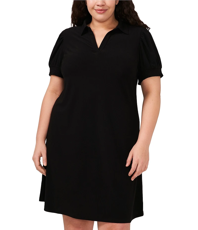 CeCe Plus Size Short Sleeve V Neck Dress