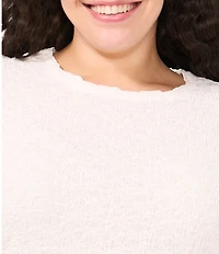 CeCe Plus Size Textured Knit Crew Neck Short Sleeve Tee