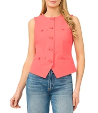 CeCe Round Neck Sleeveless Vest