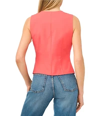 CeCe Round Neck Sleeveless Vest