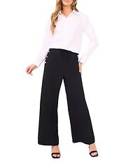 CeCe Satin Drawstring Wide Leg Pants