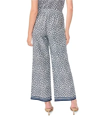 CeCe Shell Print Drawstring Elastic Waist Wide Leg Pants