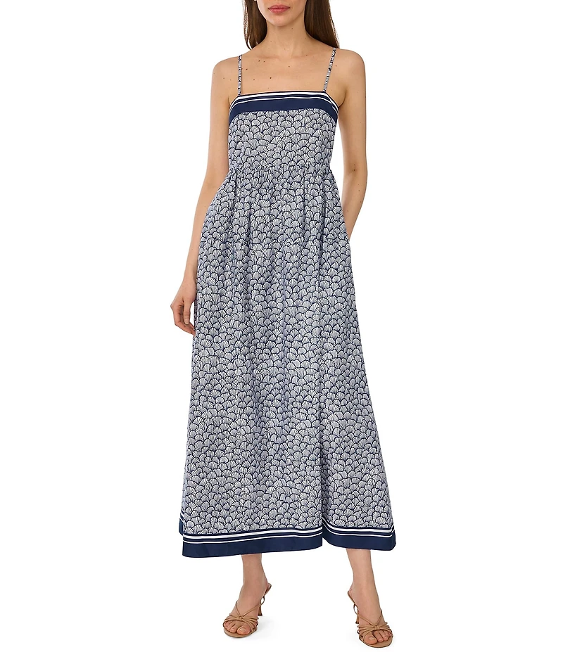 CeCe Square Neck Sleeveless Tiered Maxi Dress