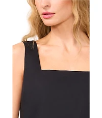 CeCe Square Neckline Sleeveless Scalloped Trim Tank