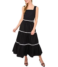CeCe Square Neckline Sleeveless Scalloped Trim Tank