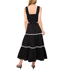 CeCe Square Neckline Sleeveless Scalloped Trim Tank