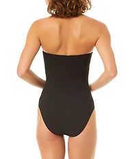 CeCe Sweetly Tied Bow Strapless Bandeau One Piece Swimsuit