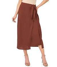 CeCe Tie Wrap Midi Skirt