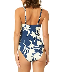 CeCe Tulips In Tuscany Ruffle V-Neck Tank One Piece Swimsuit