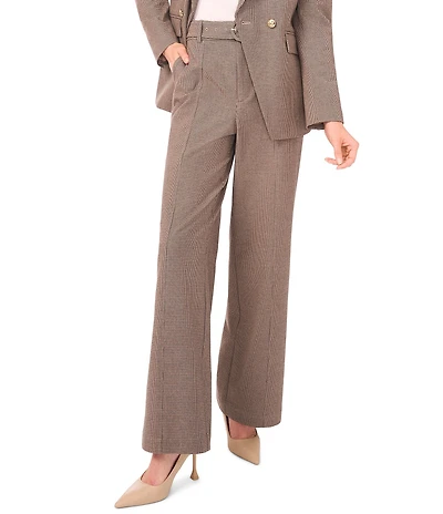 CeCe Tweed Houndstooth Wide Leg Tailored Coordinating Pants