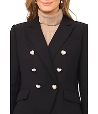 CeCe V-Neck Long Sleeve Double Breasted Blazer