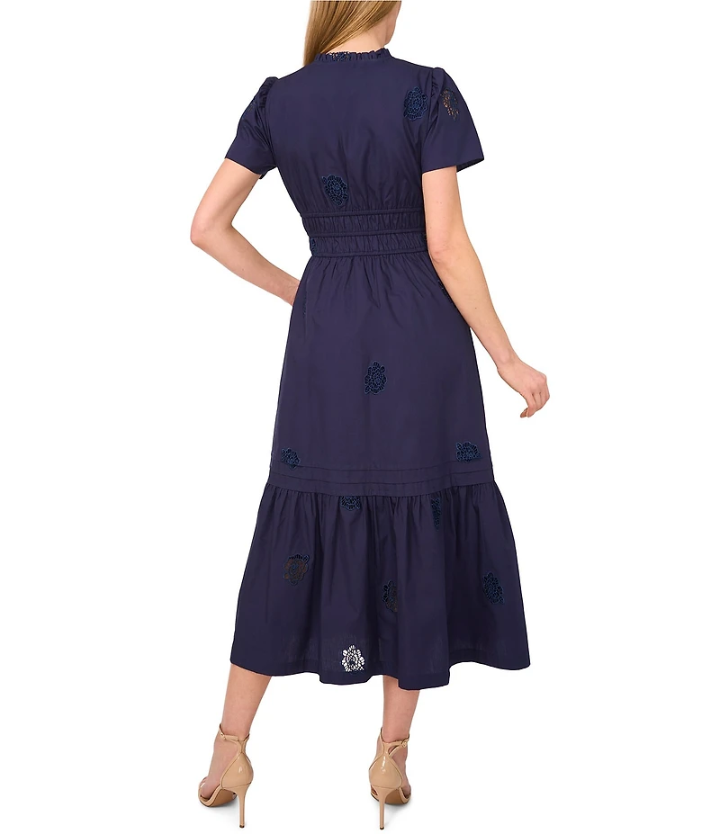 CeCe V-Neck Short Sleeve V Neck Midi Dress