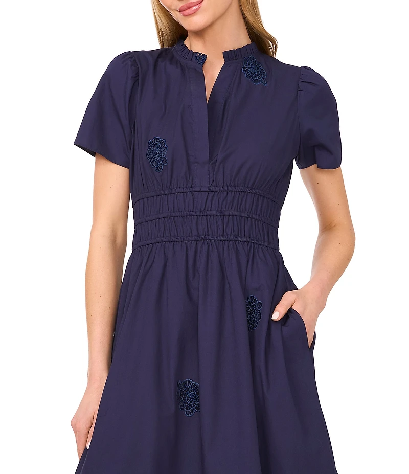 CeCe V-Neck Short Sleeve V Neck Midi Dress