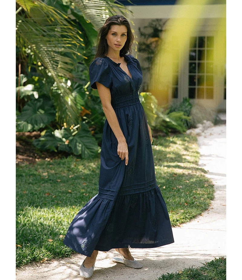 CeCe V-Neck Short Sleeve V Neck Midi Dress