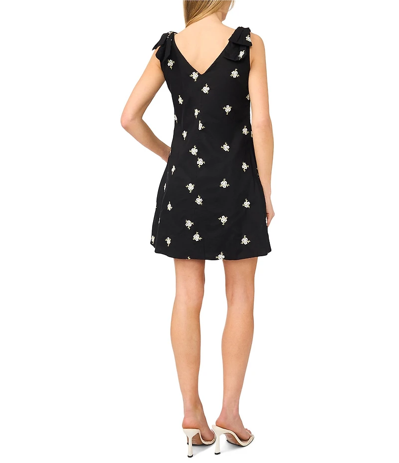 CeCe V-Neck Sleeveless A-Line Short Dress