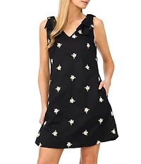 CeCe V-Neck Sleeveless A-Line Short Dress